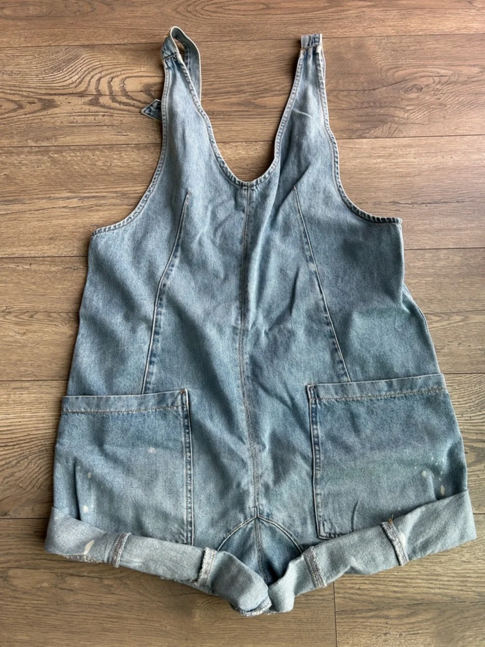 We the Free Denim Short Overalls Romper - Blue - Picture 2 of 9